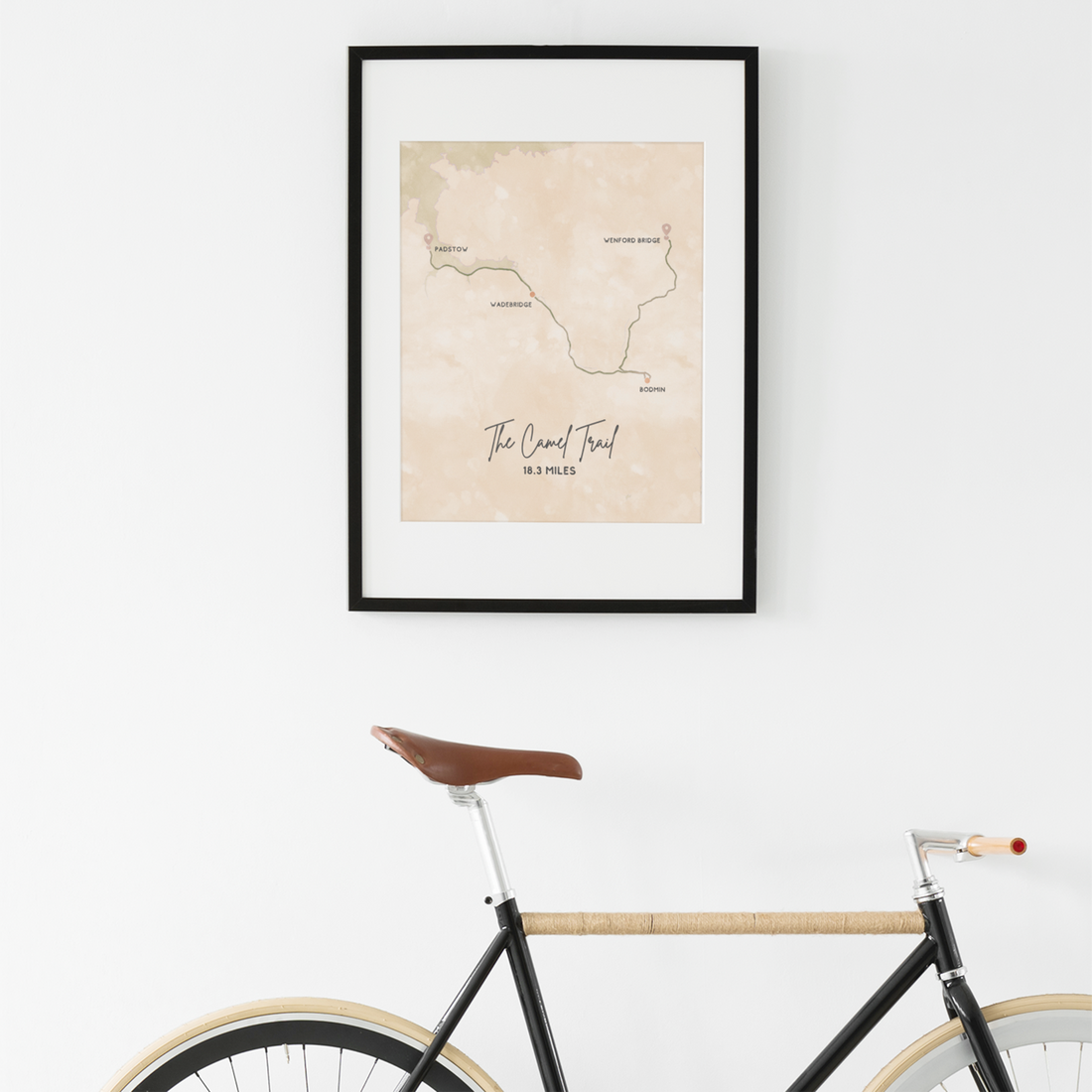 Personalised Cycle Route Map Poster