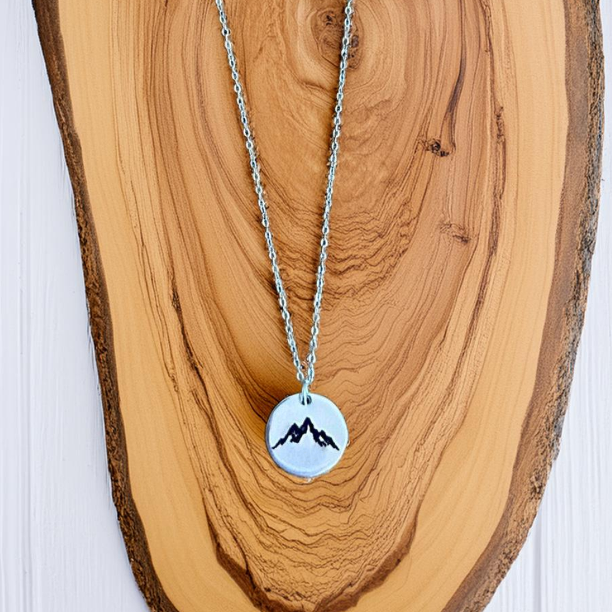 Mountain Scene 925 Sterling Silver Necklace