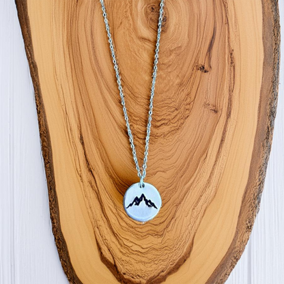 Mountain Scene 925 Sterling Silver Necklace