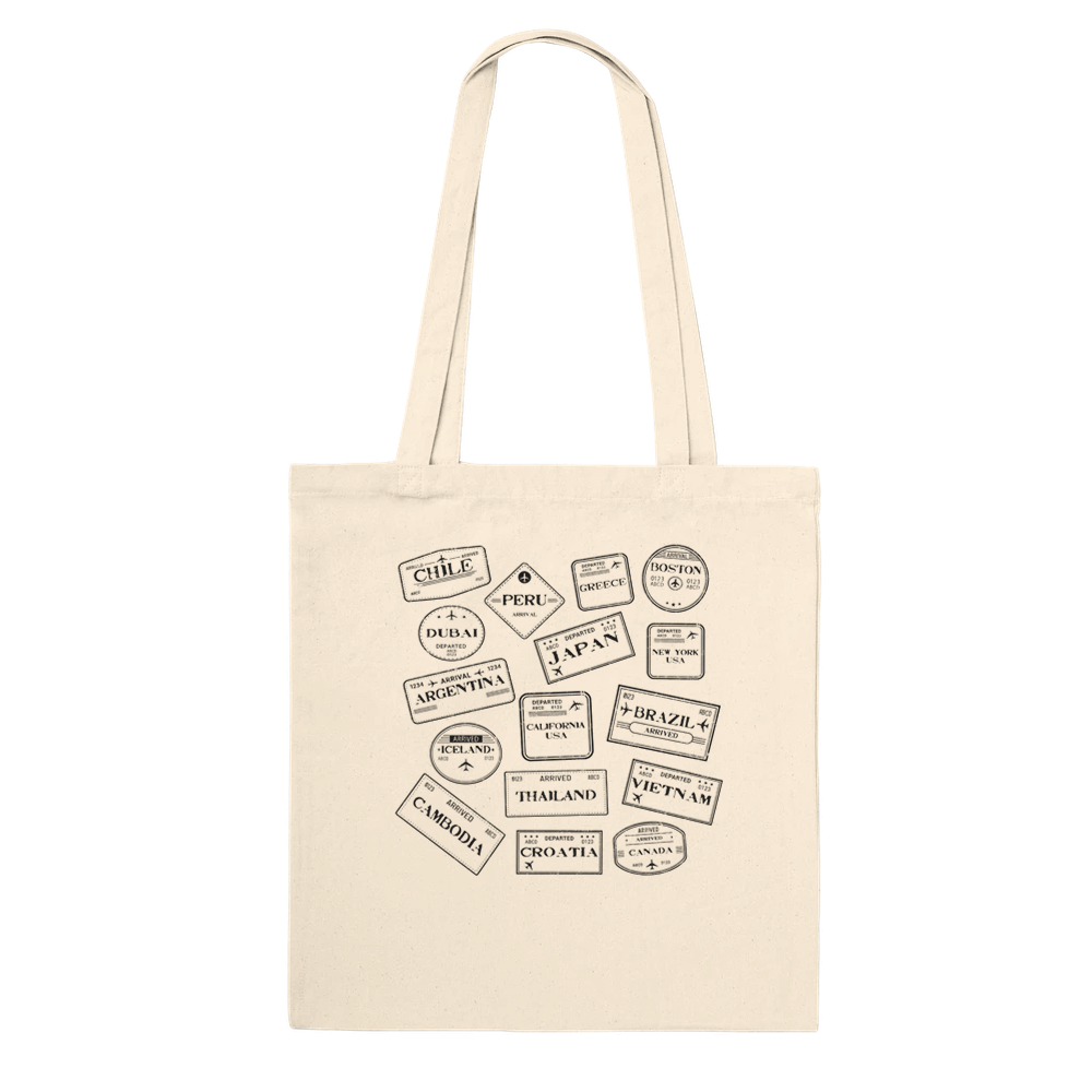 Personalised Travel Stamps Tote Bag