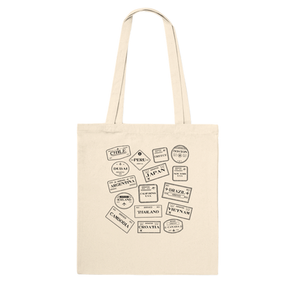 Personalised Travel Stamps Tote Bag