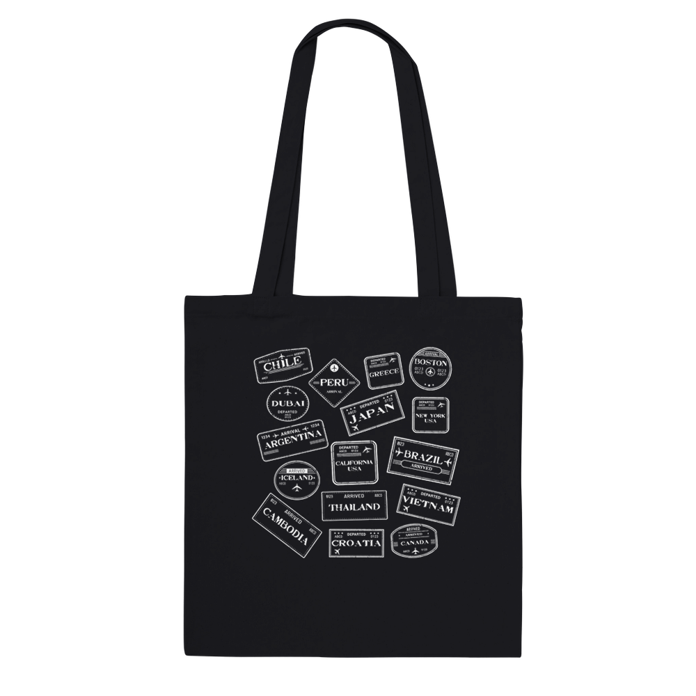 Personalised Travel Stamps Tote Bag