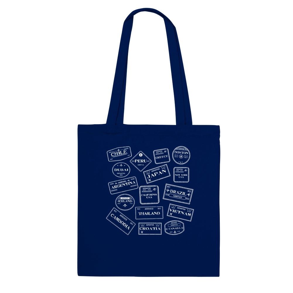 Personalised Travel Stamps Tote Bag