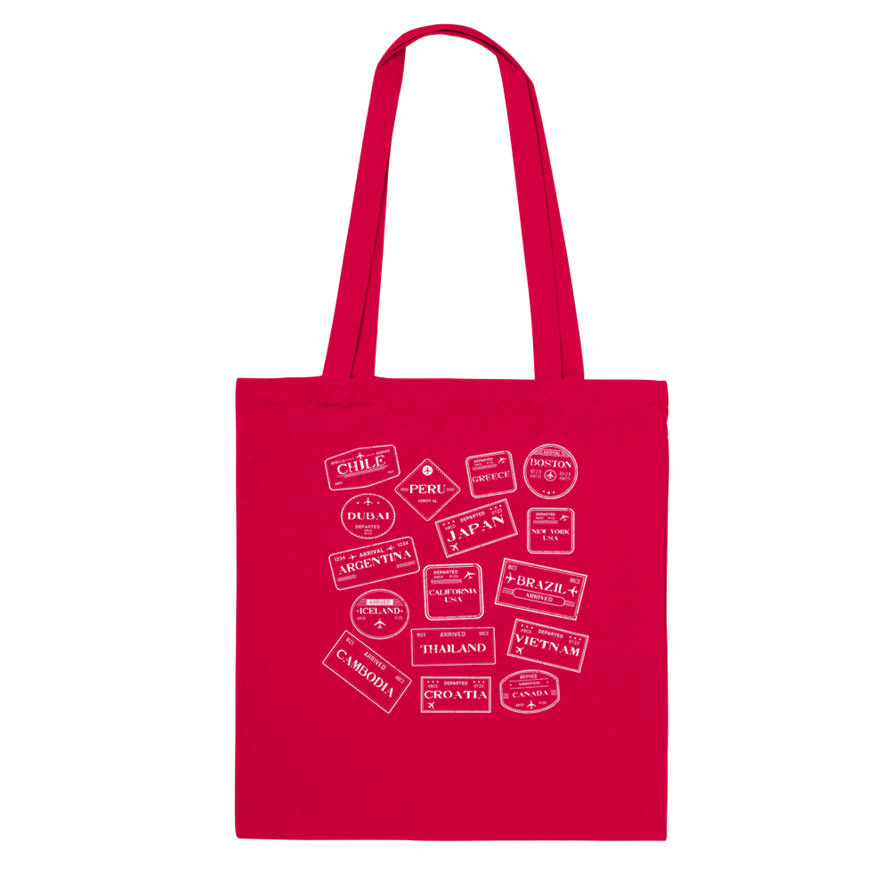 Personalised Travel Stamps Tote Bag