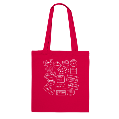 Personalised Travel Stamps Tote Bag